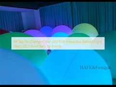 Ballon lumineux interactif LED RVB à changement de couleur par simple contact de 4 pieds : Ballons LED idéaux pour les événements