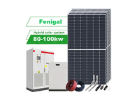 Système hybride d'énergie solaire 80 kW 100 kW 60 Hz industriel avec batterie Lifepo4 ou lithium