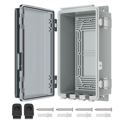 M20 boîte de jonction extérieure imperméable à l'eau en plastique avec couvercle transparent à charnière