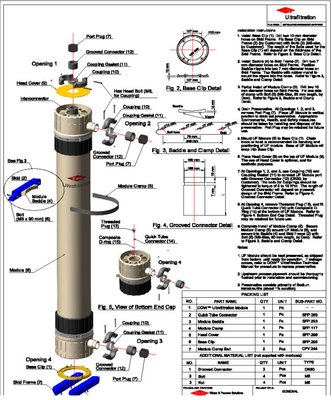 Module d'ultrafiltration DuPont SFD-2860XP IntegraFlux uf filtre à membrane Débit 204 m3/jour uf module à membrane