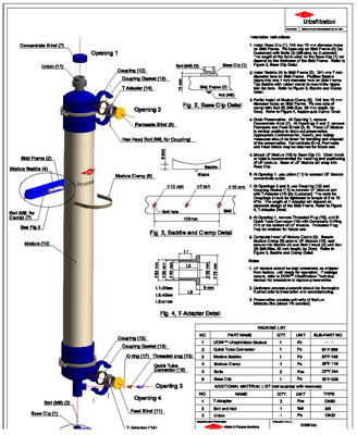 Module d'ultrafiltration DuPont SFD-2860XP IntegraFlux uf filtre à membrane Débit 204 m3/jour uf module à membrane
