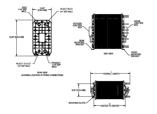 Ionpure IP LXM30Z-5 Système de gestion environnementale de l'eau désionisée Conductivité de l'eau d'alimentation 40 μS/cm Plage de pH 4-11