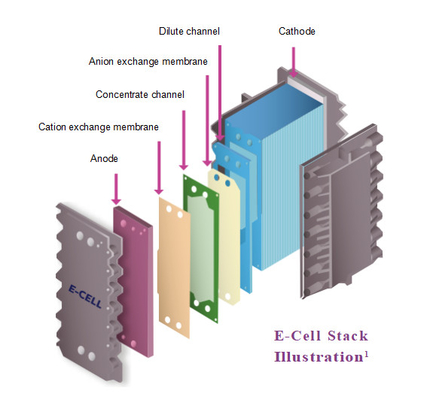 GE E-Cell-3X Piles d'électrodéionisation industrielle Piles d'eau ultrapure Edi Module de silice SiO2 < 1,0 Mg/l < 1,0 Ppm