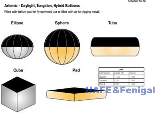 Ellipse 1.8kw Hélium rempli d'air Dimmable LED CRMX Film de contrôle Film ensemble Ballon lumière