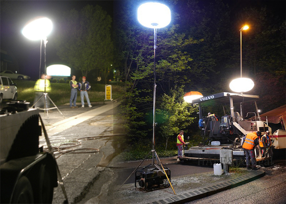Tour d'éclairage à ballon de sécurité 600w Led Pour l'éclairage des réparations routières et des bâtiments