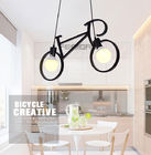 Lumière pendante 9w de bicyclette intérieure créative de LED pour le blanc de noir de balcon de chambre à coucher