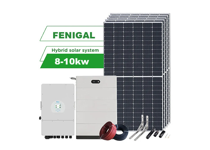 Hybride à énergie solaire de système de 8KW 10KW complet avec les inverseurs de panneaux de picovolte et la batterie au lithium