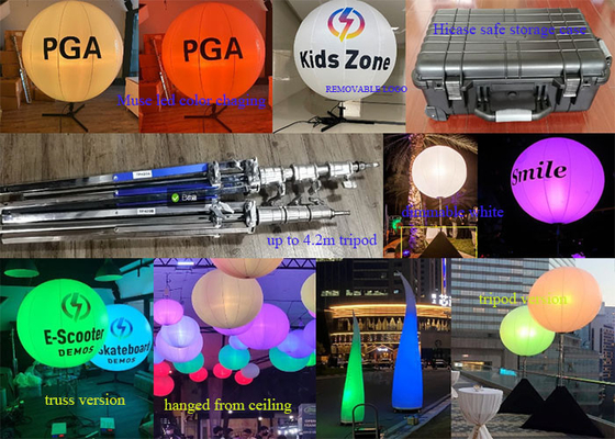 1.6m / 5.2ft LED Blanc ou RGBW 400W Ballon d'événement Trusse de trépied lumineux ou plafond suspendu