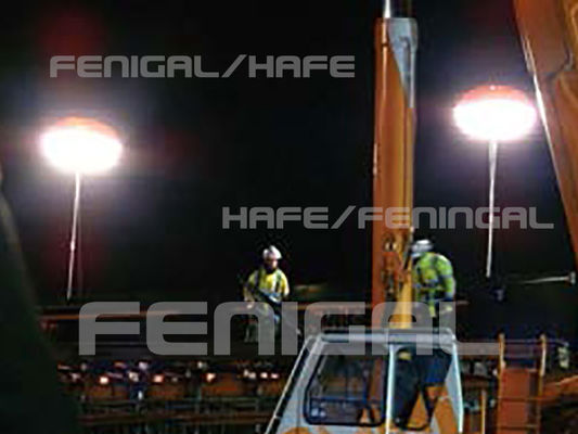 Trépied allumant le ballon LED400w pour l'illumination de sécurité au chantier de construction